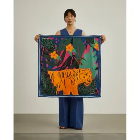 Jungle pattern silk scarf