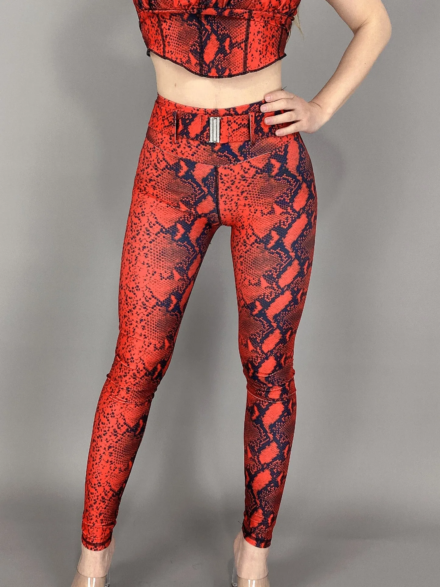 La Fitwear Legging Belt Red Snake