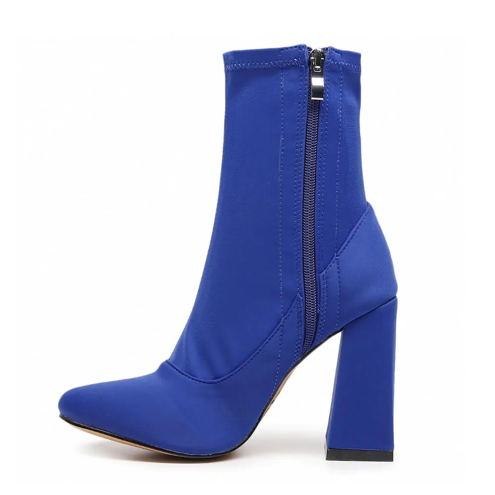 La Gogo Ankle Boot - Blue Lycra - Rubber Sole