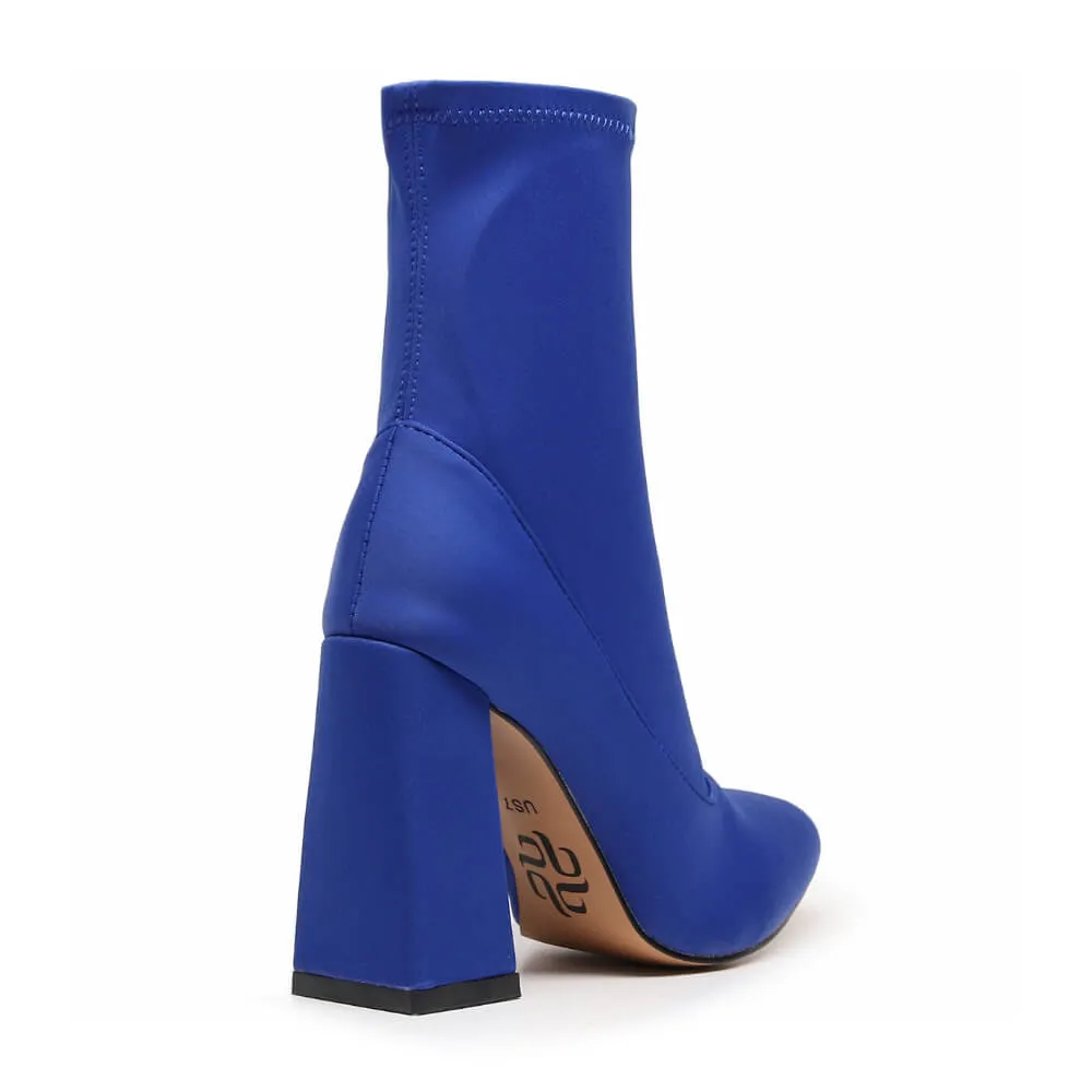 La Gogo Ankle Boot - Blue Lycra - Rubber Sole