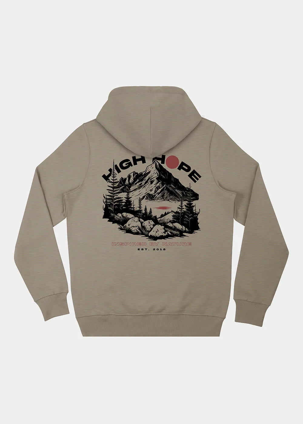 Lake Scene Zip Hoodie / Back Print