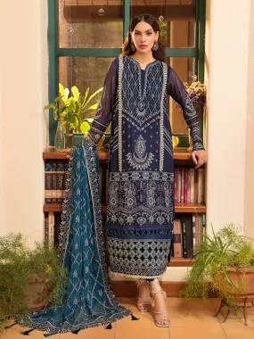 LaMode by Xenia Formals Unstitched Chiffon 3Pc Suit D-04 CELESTE