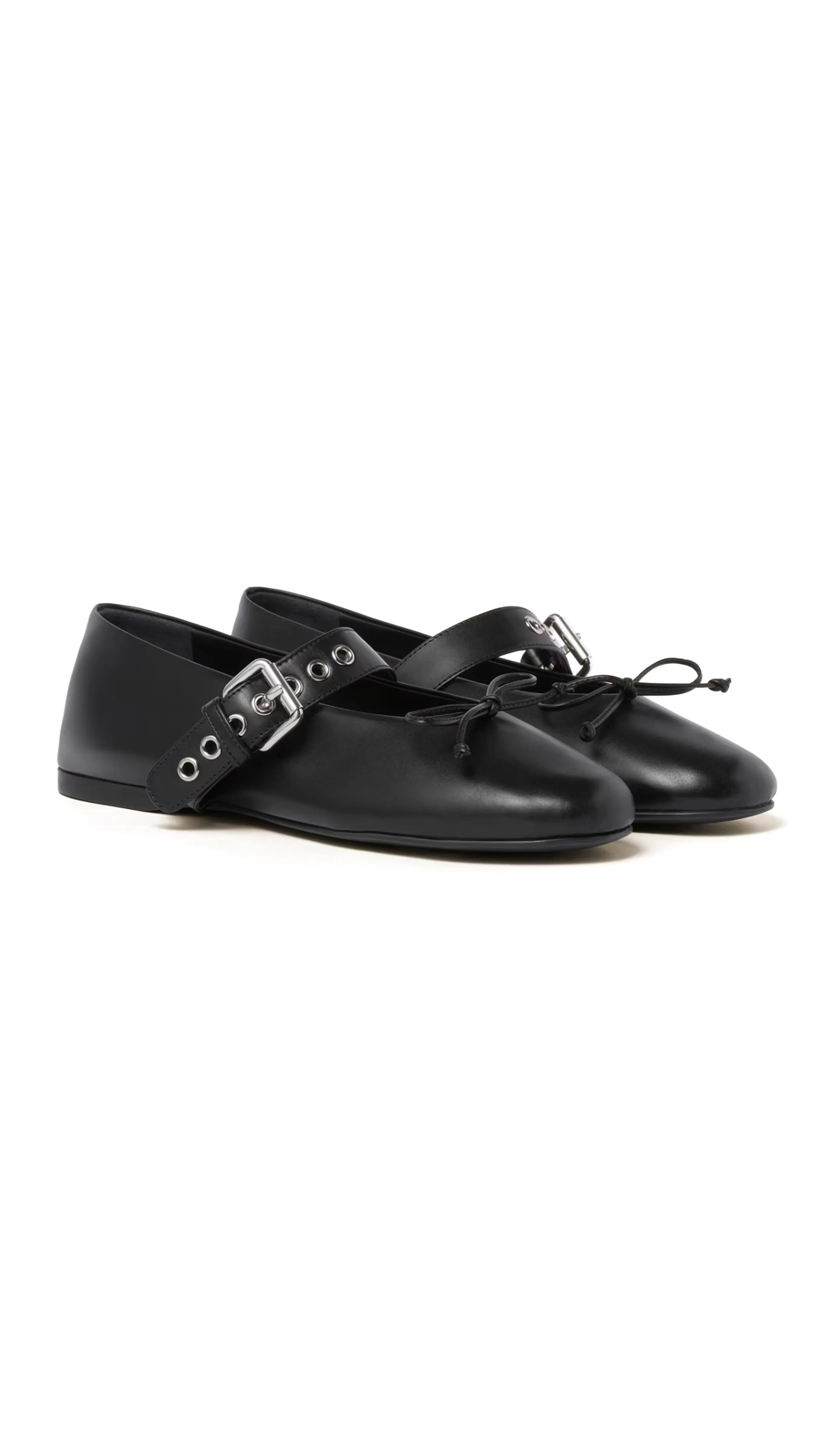 Leather Ballerinas - Black