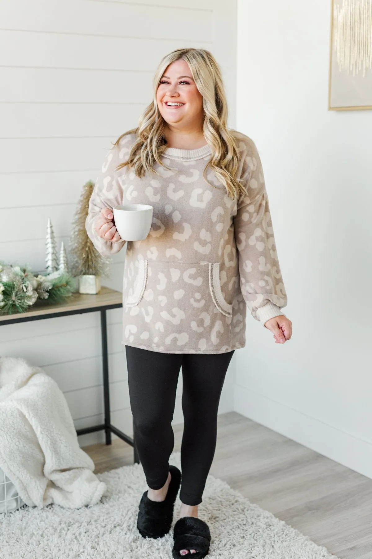 Lost Without You Leopard Top- Light Taupe