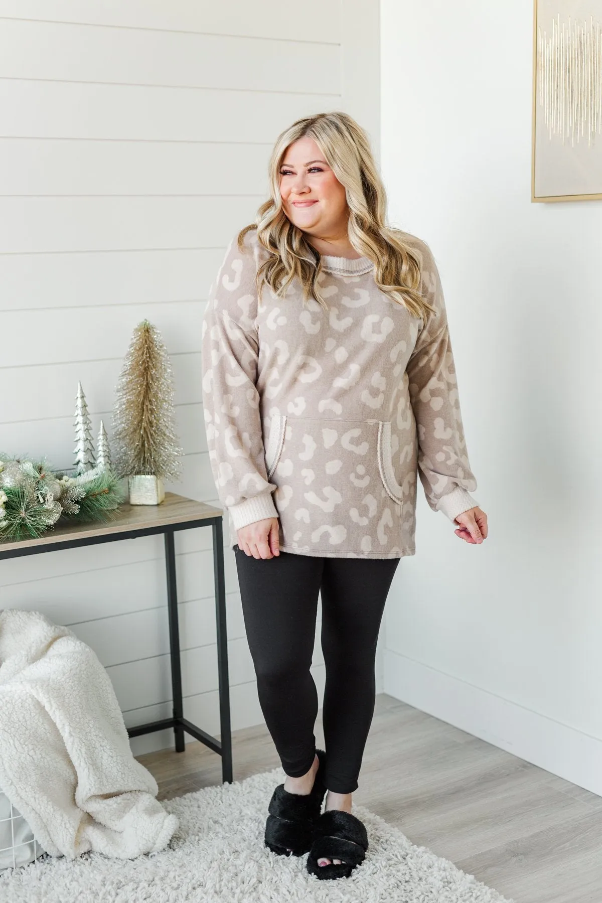 Lost Without You Leopard Top- Light Taupe