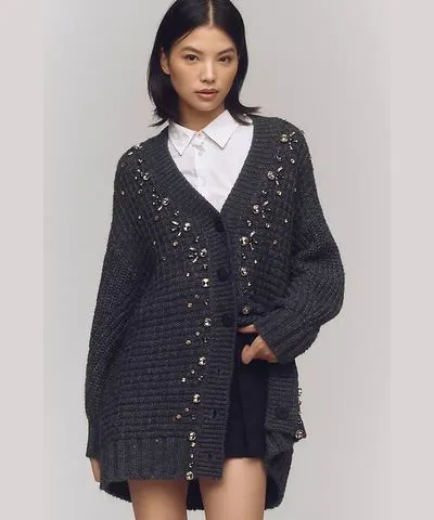 Maeve Embellished Cardigan Sweater