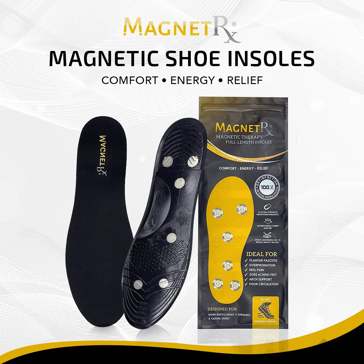 Magnetic Insoles Foot Shoe Inserts with Magnetic Therapy