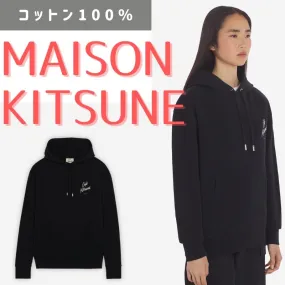 MAISON KITSUNE  |Rib Bi-color Long Sleeves Plain Cotton Logo