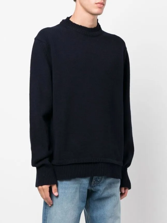 Maison Margiela  |Long Sleeves Plain Logo V-neck & Crew neck