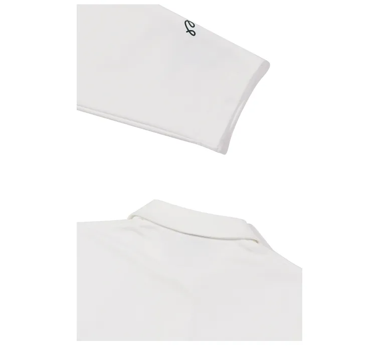 Malbon Golf  |Street Style Long Sleeves Plain Logo Polos