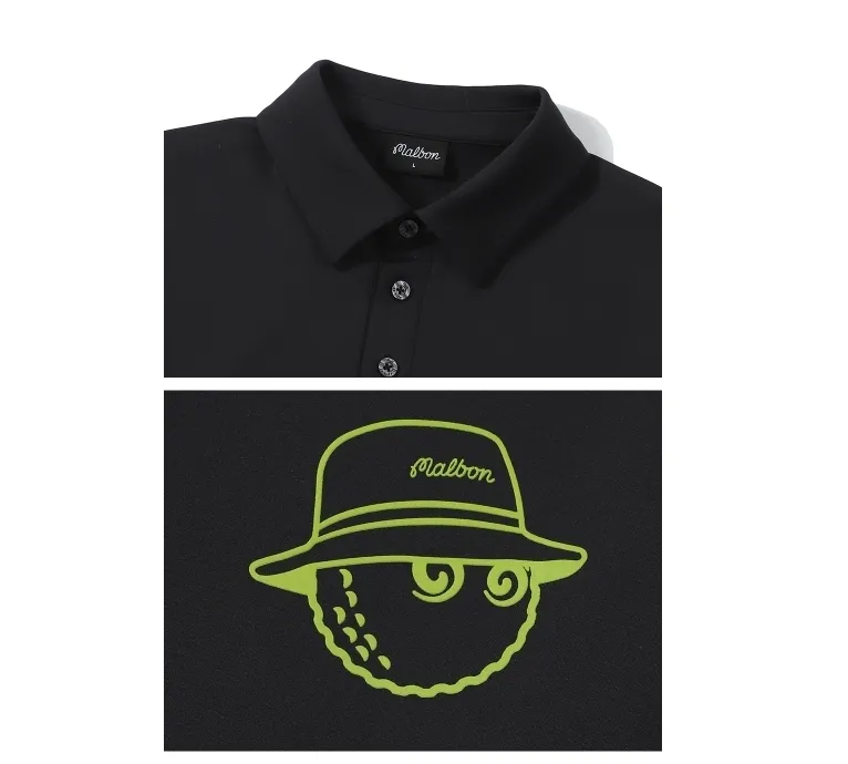 Malbon Golf  |Street Style Long Sleeves Plain Logo Polos