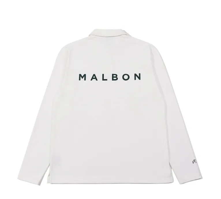 Malbon Golf  |Street Style Long Sleeves Plain Logo Polos