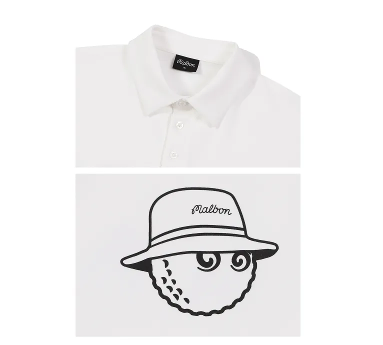 Malbon Golf  |Street Style Long Sleeves Plain Logo Polos