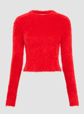 MARINE SERRE | Wild Puffy Knit Fitted Sweater