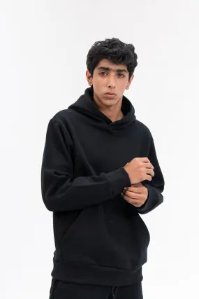 Men's Hoodie in Fleece - Black