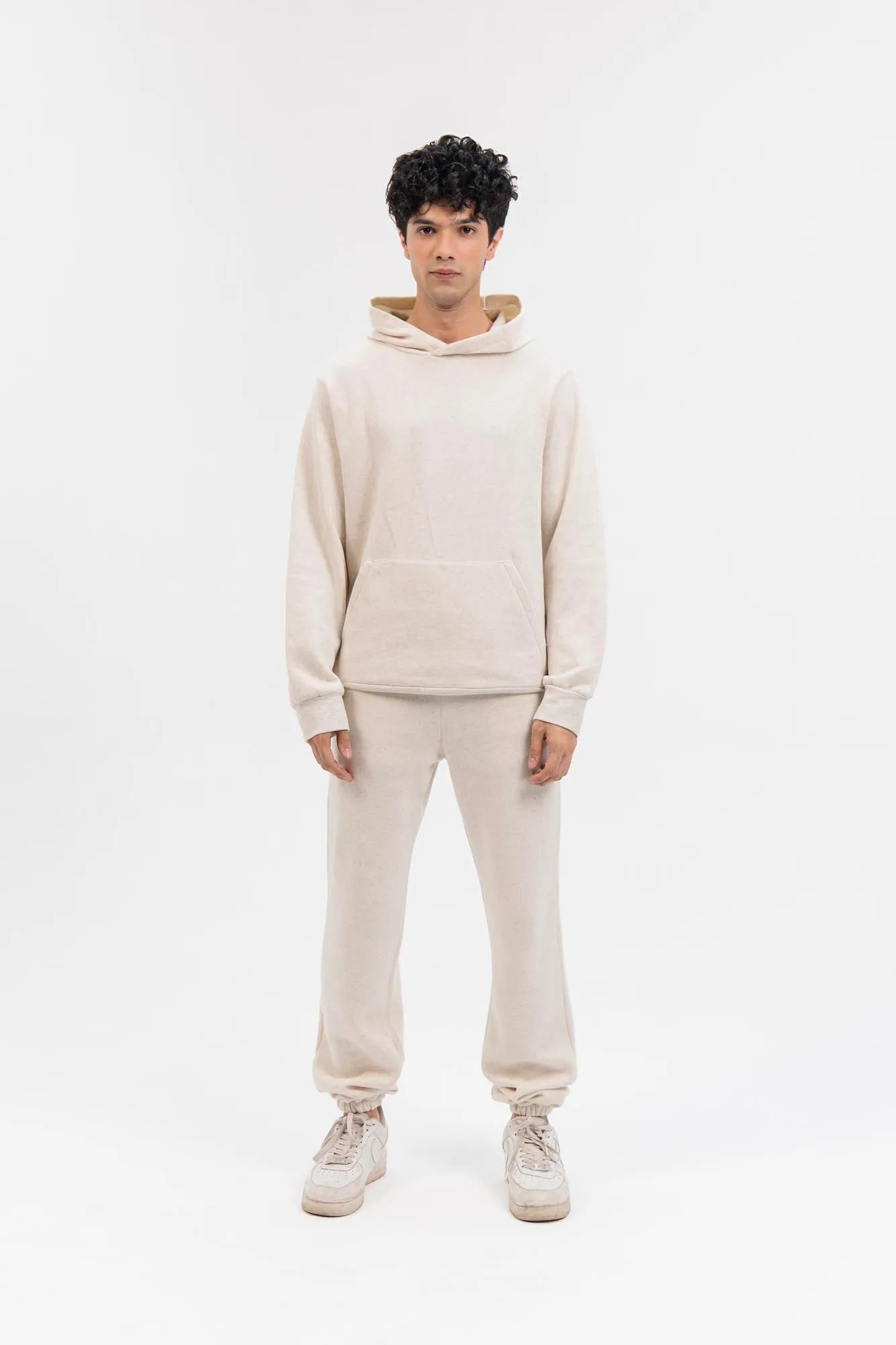 Men's Hoodie in Fleece - Oatmeal