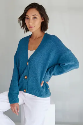 Mia Fratino - Thea Button Cardi in Ocean