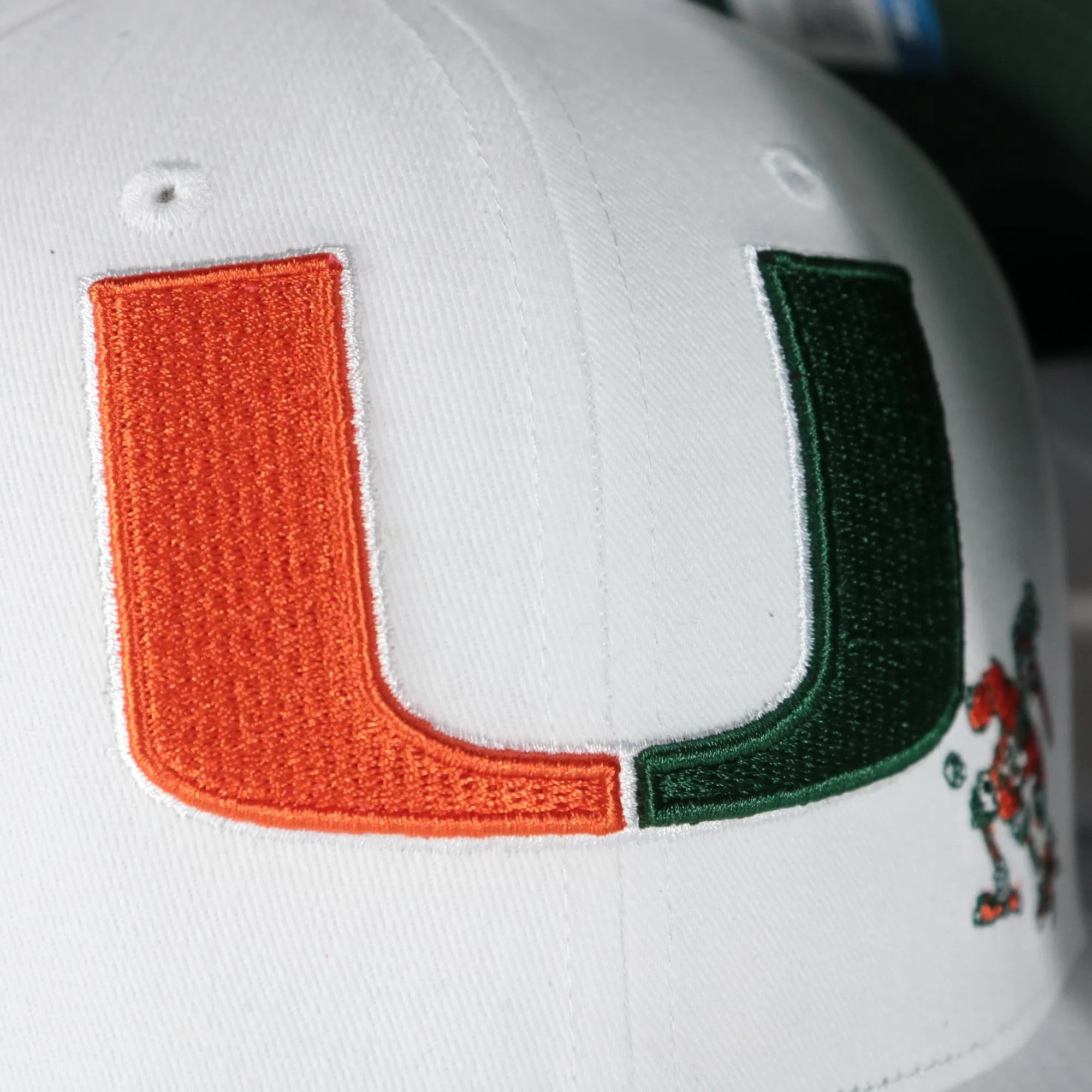 Miami Hurricanes NCAA All in Pro Green Bottom | White Snapback Hat