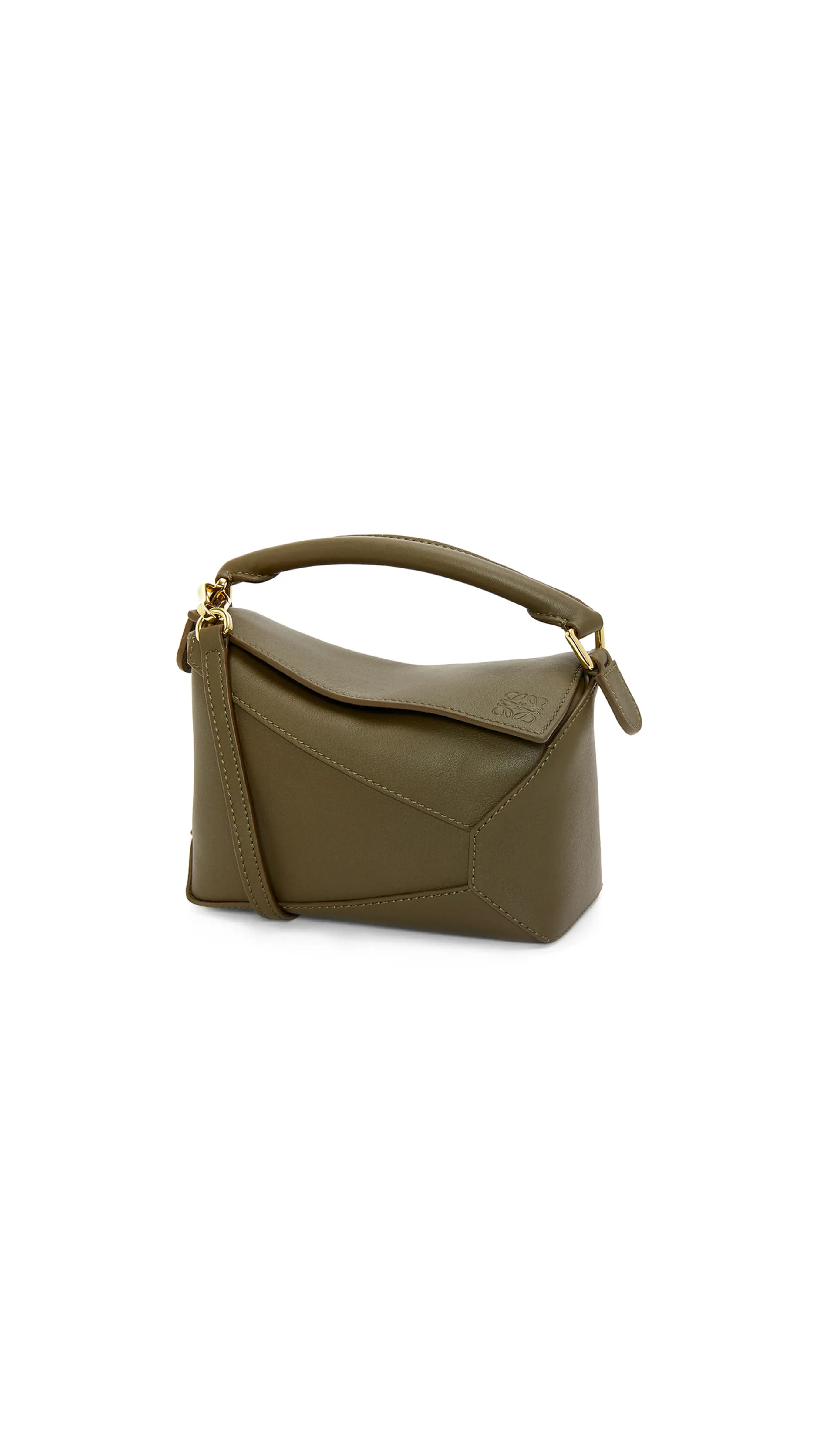 Mini Puzzle Bag in Classic Calfskin - Khaki Green