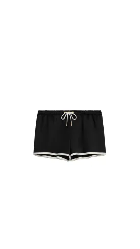 Mini Triomphe Shorts In Satin - Black