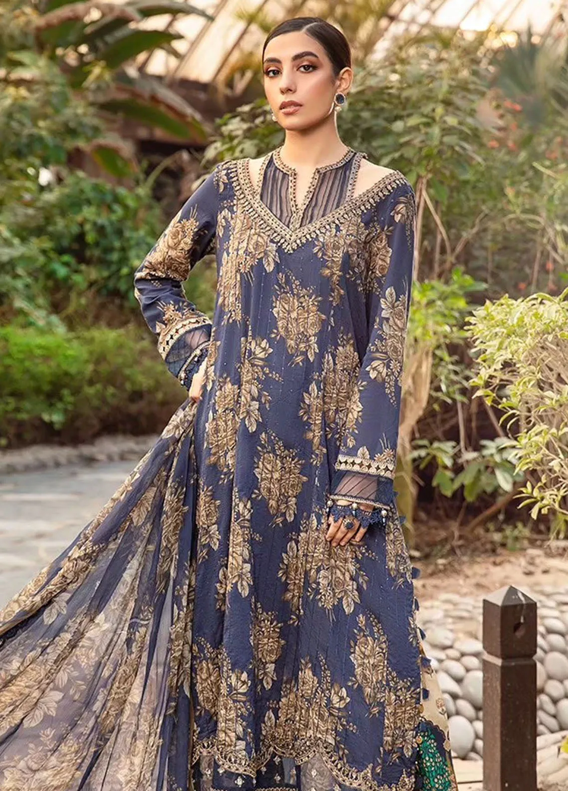 M.Prints By Maria B Embroidered Lawn Unstitched 3 Piece Suit - MB24MPL 10B