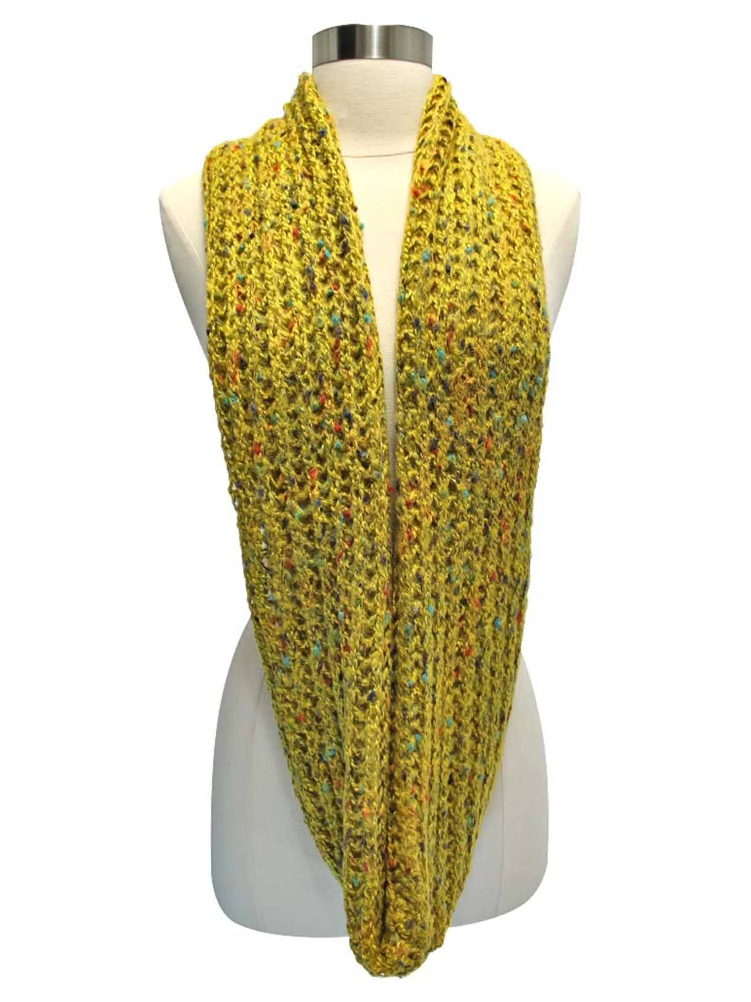 Mustard Soft Fuzzy Knit Infinity Scarf