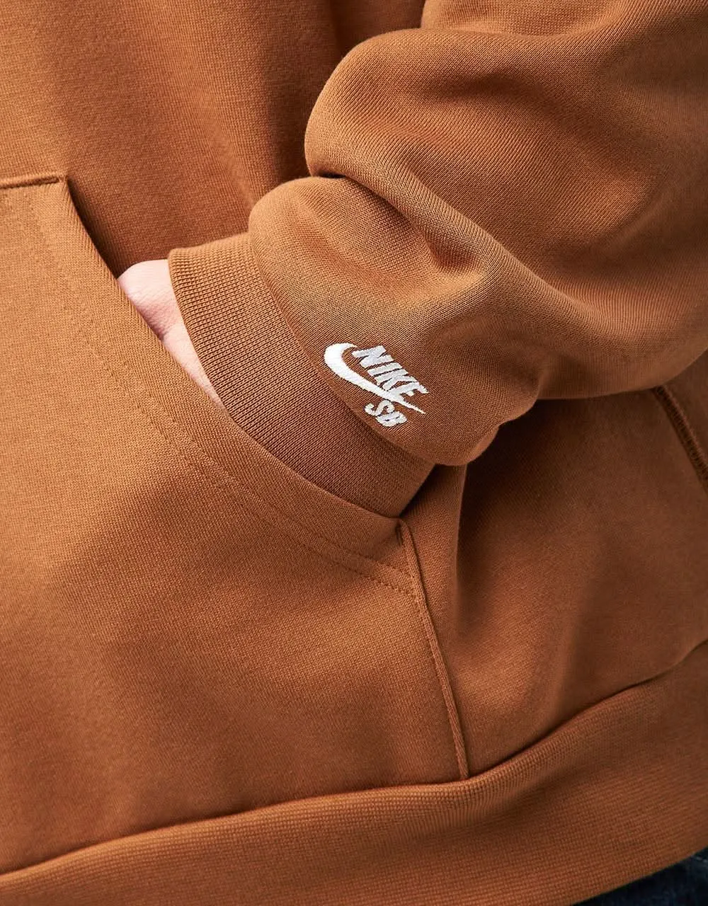 Nike SB N Swoosh Pullover Hoodie - Light British Tan/White