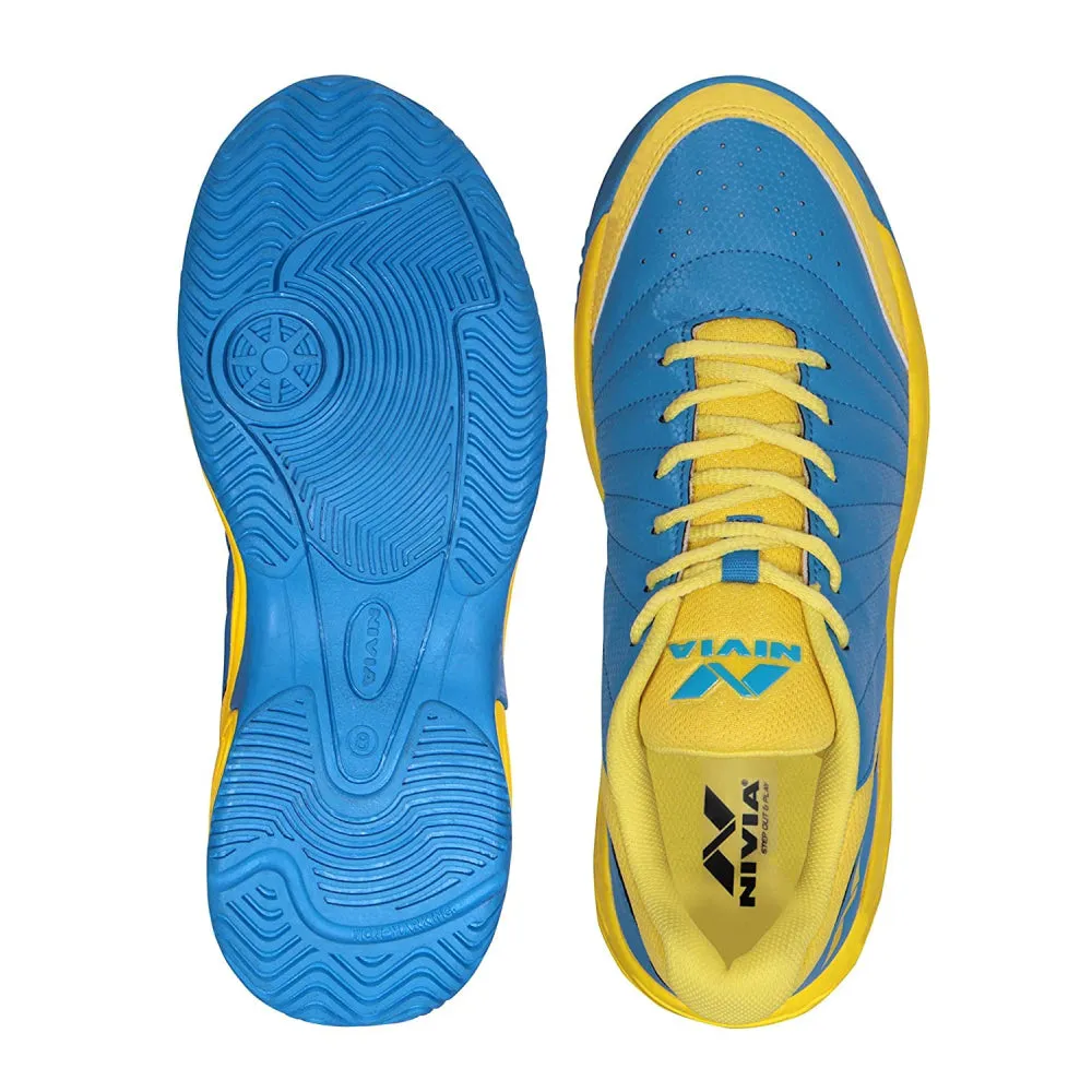 Nivia Rapid-2018 Badminton Shoe (Yellow/A.Blue)