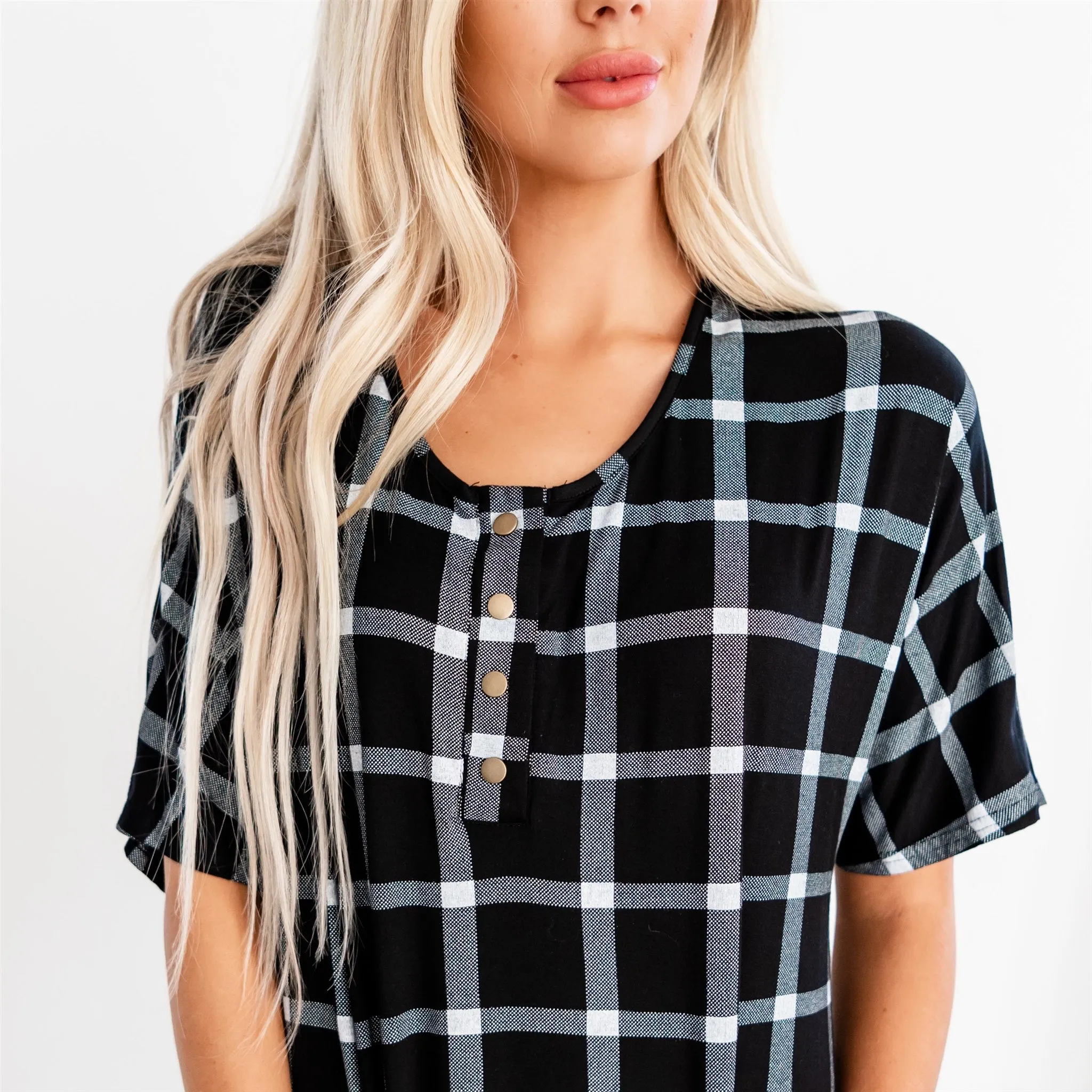 Noel House Dress: Black Plaid