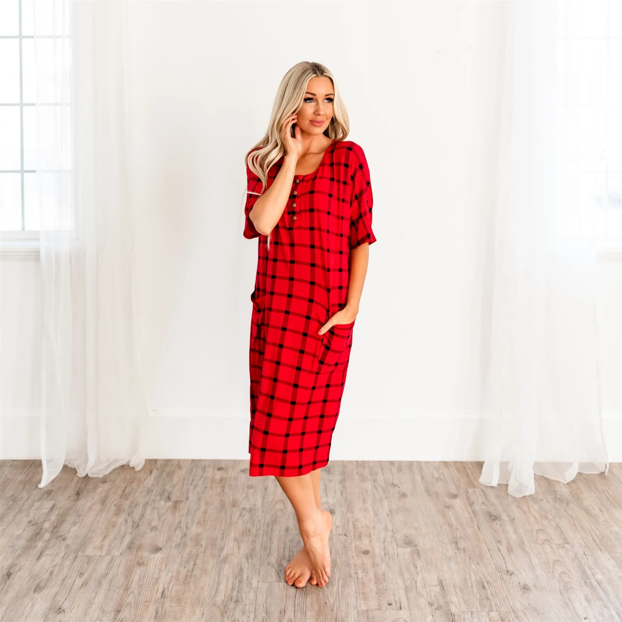 Noel House Dress: Red Plaid