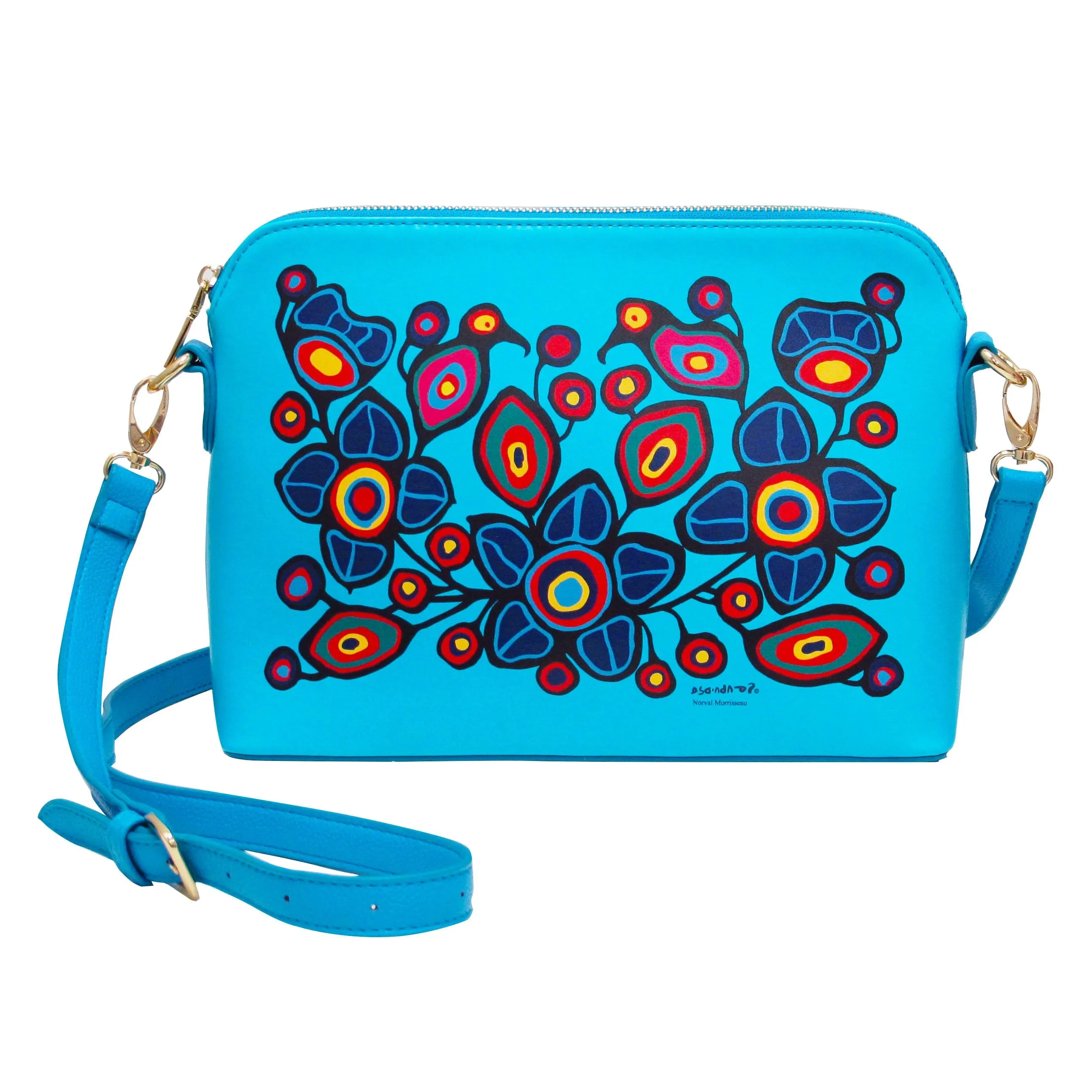 Norval Morrisseau Flowers and Birds Art Bag