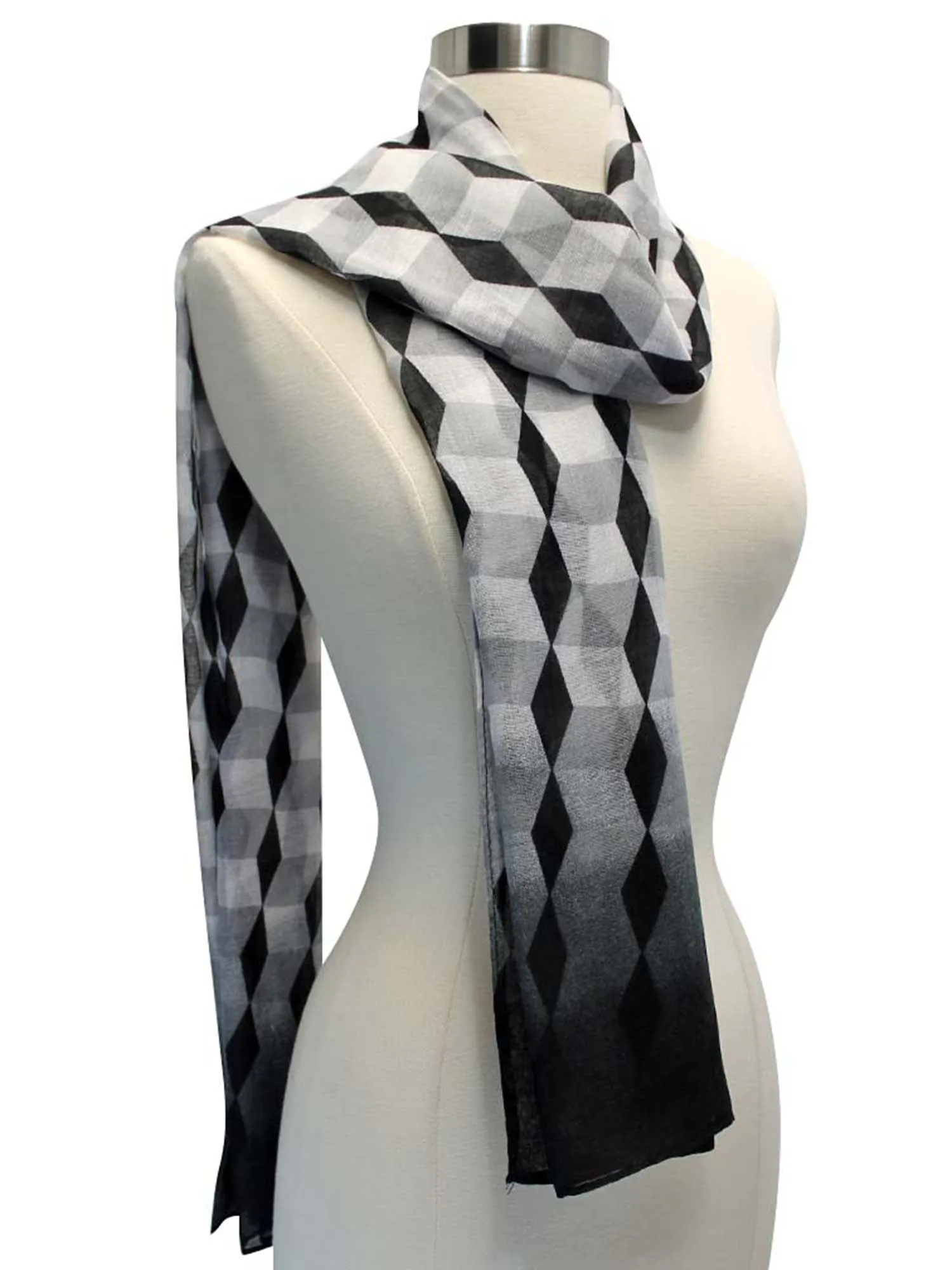 Ombre Diamond Print Scarf Wrap