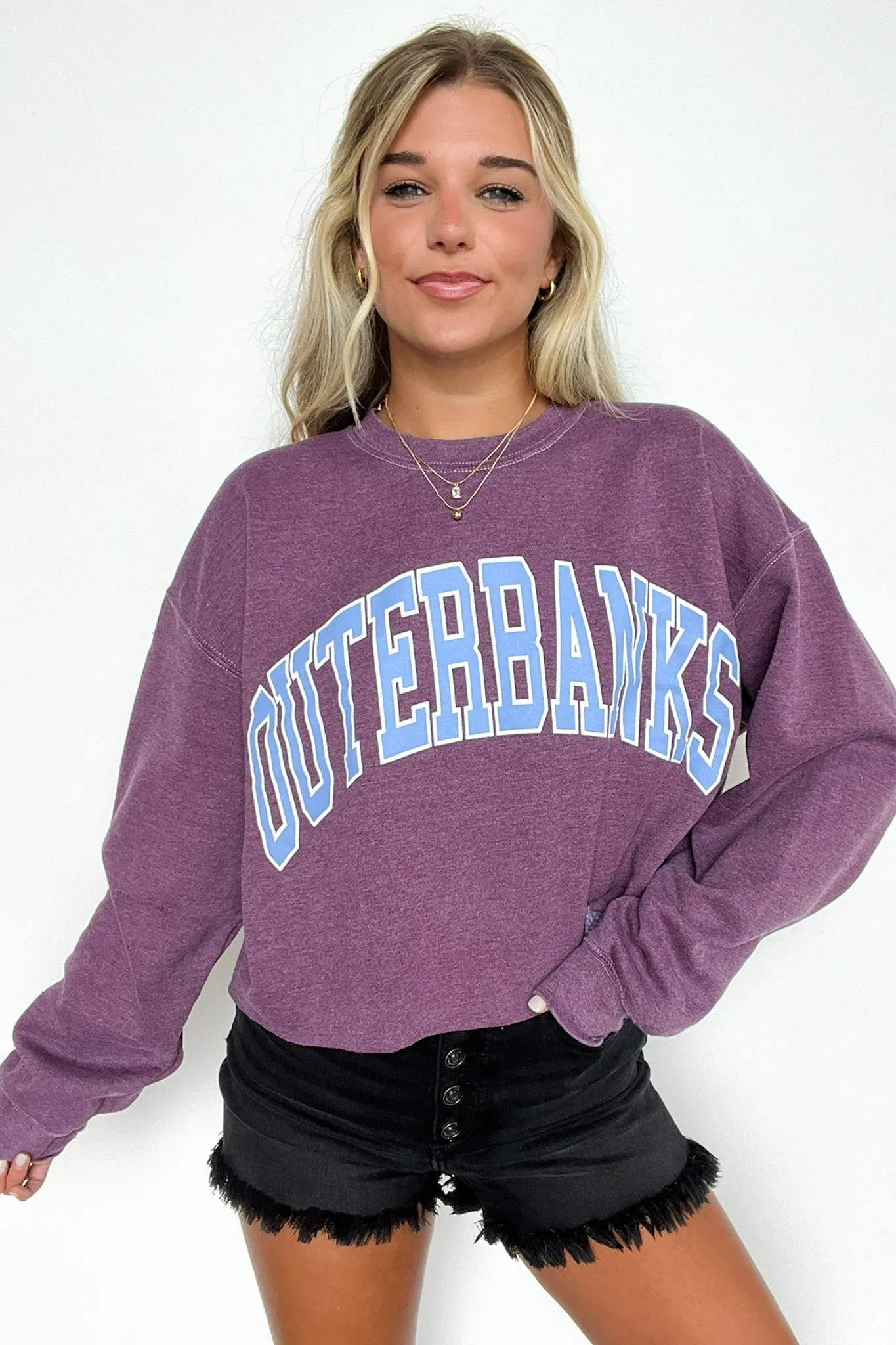 Outer Banks Graphic Cropped Sweatshirt