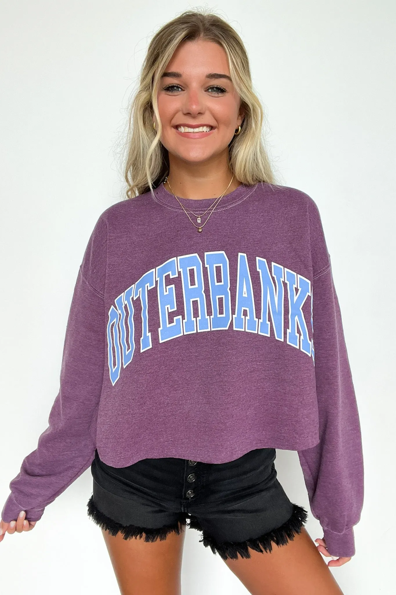 Outer Banks Graphic Cropped Sweatshirt