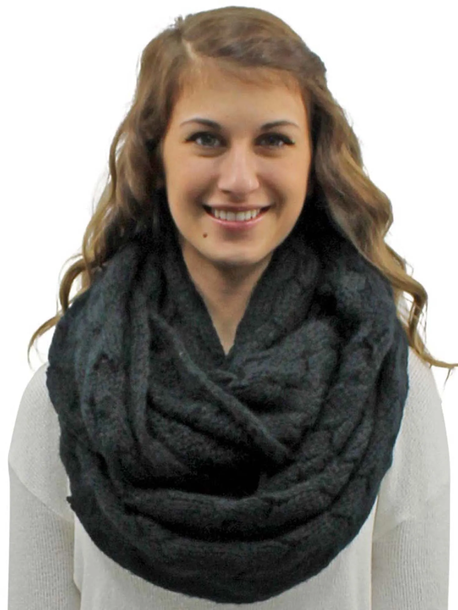 Oversize Chunky Cable Knit Unisex Infinity Scarf