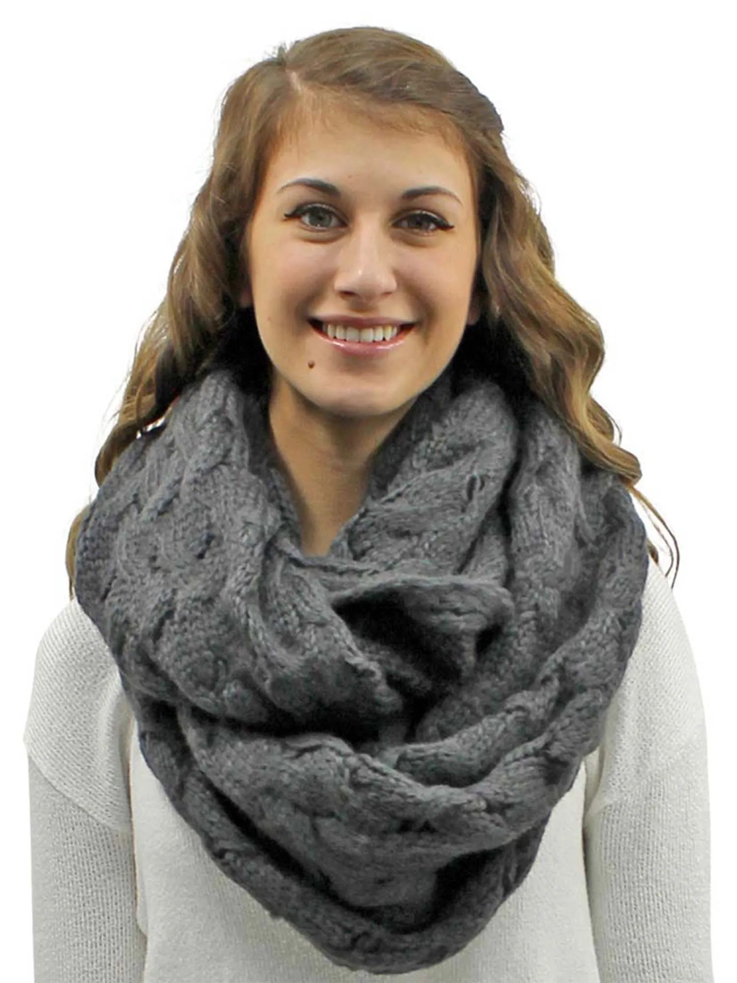 Oversize Chunky Cable Knit Unisex Infinity Scarf