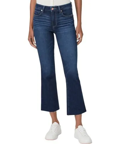 PAIGE Colette Crop Flare Raw Hem Jeans In Sagrada