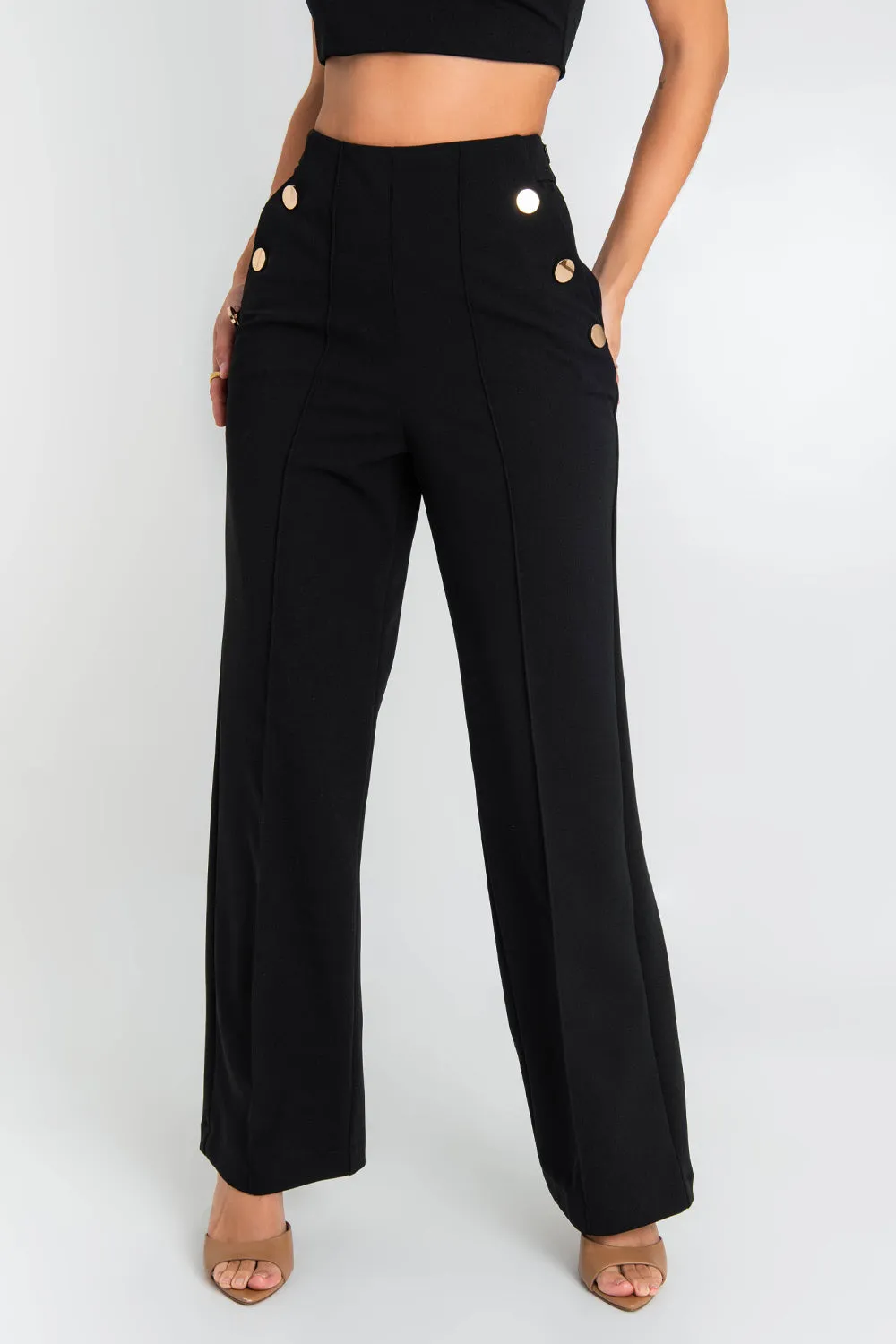 Pantalón marinero wide leg con raya