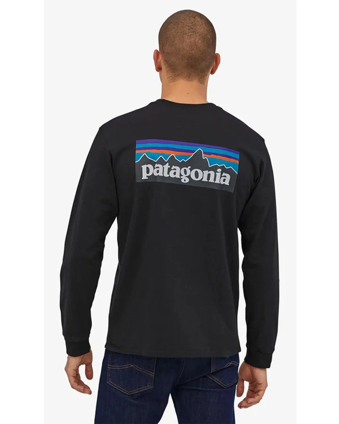 Patagonia Long Sleeve P-6 Logo Responsibili-Tee - Black