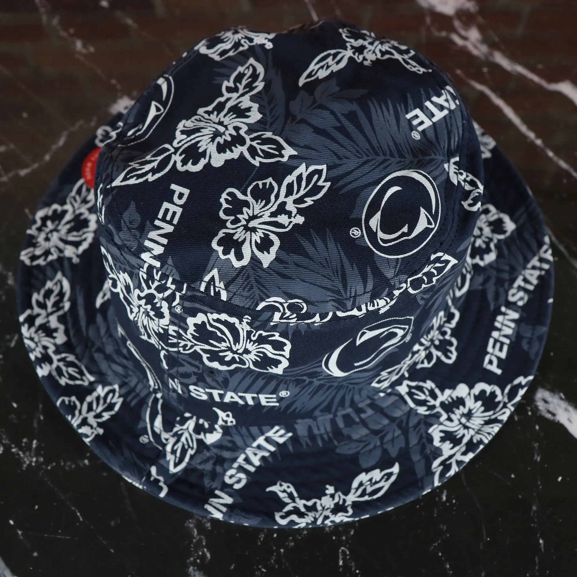 Penn State Nittany Lions Floral Aloha Print Navy Bucket Hat | Reyn Spooner