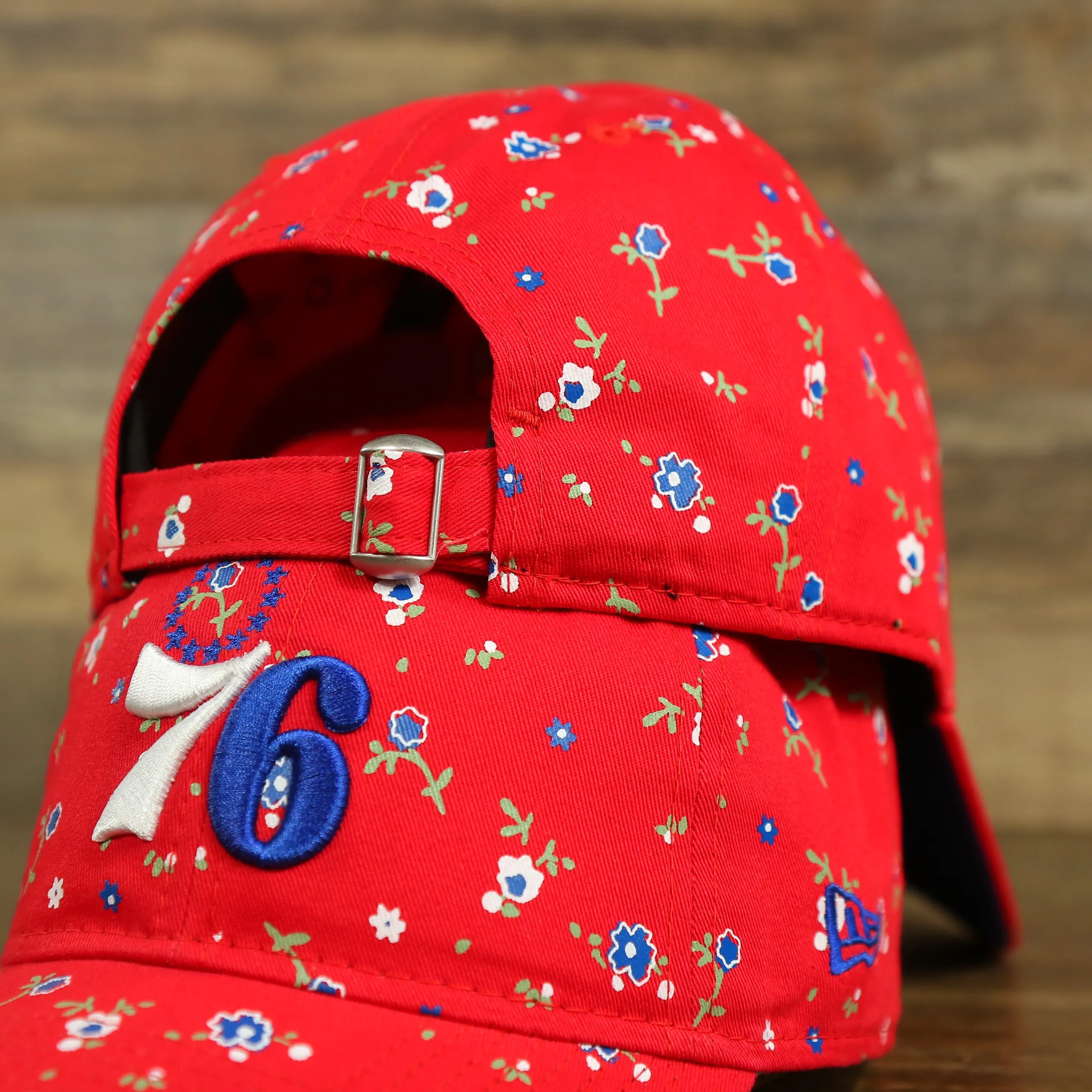 Philadelphia 76ers Ladies Floral Bloom Micro Flower Pattern 9Twenty Dad Hat | Womens Floral 76ers Hat