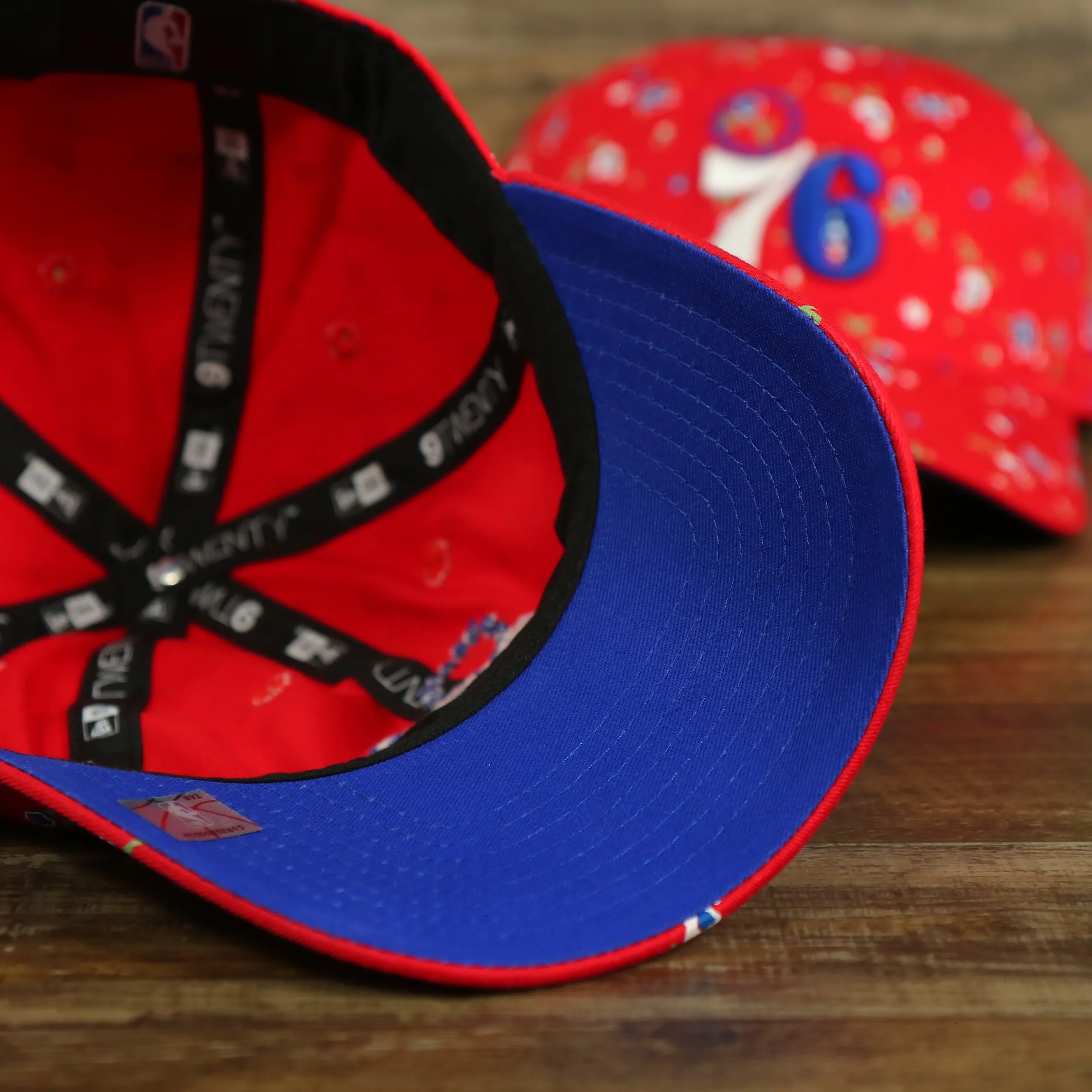 Philadelphia 76ers Ladies Floral Bloom Micro Flower Pattern 9Twenty Dad Hat | Womens Floral 76ers Hat