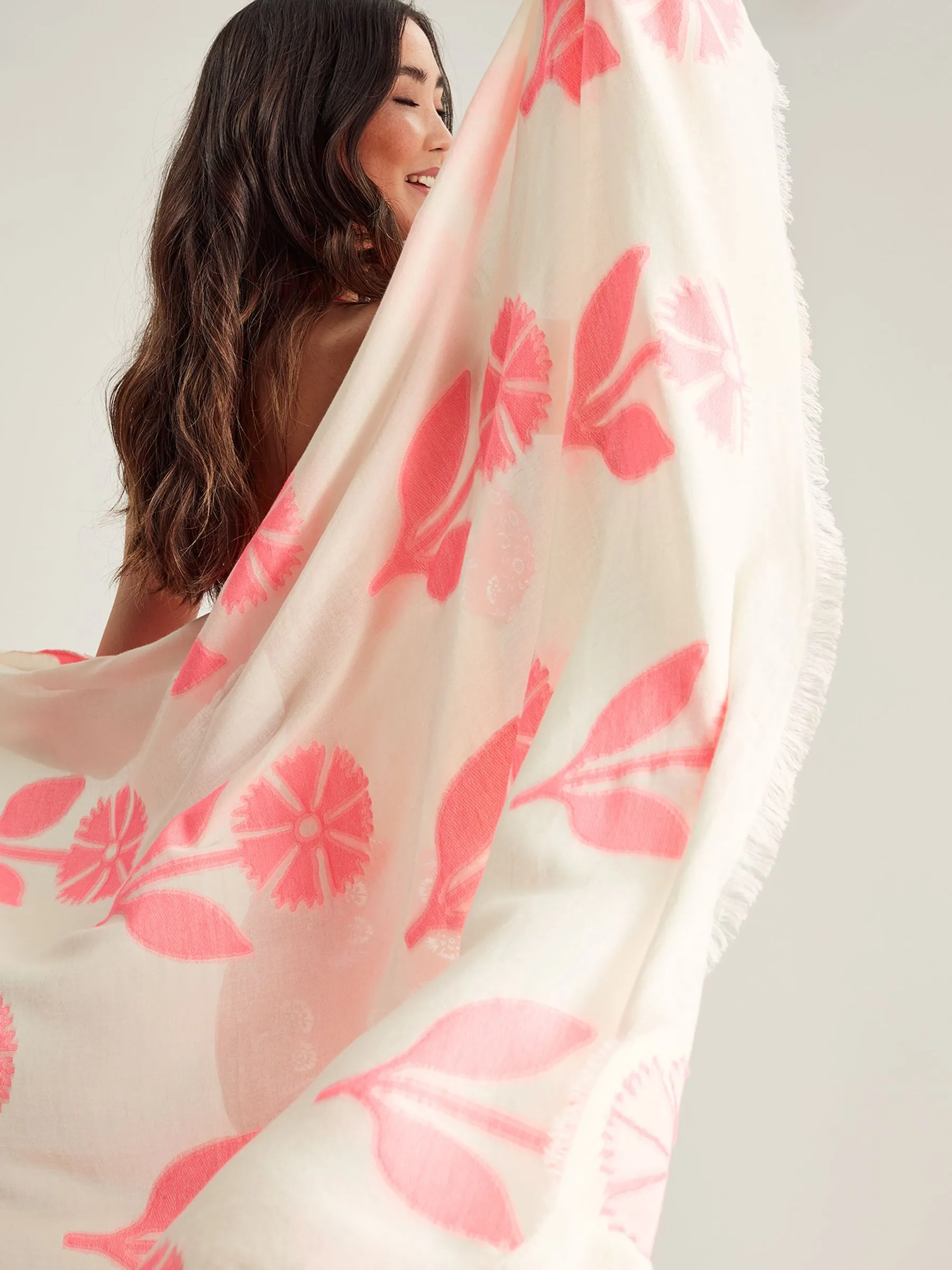 Pink Jacquard Scarf