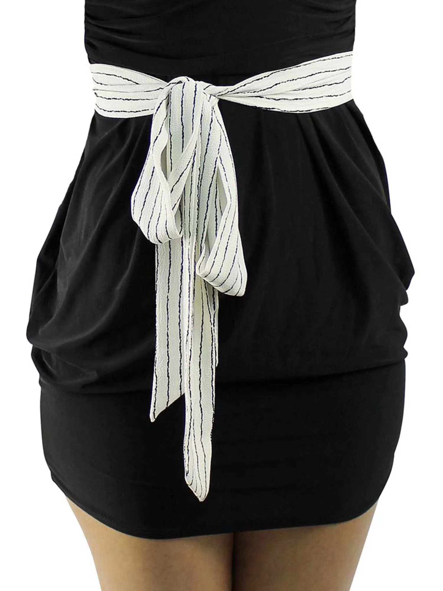 Pinstripe Skinny Neck Scarf