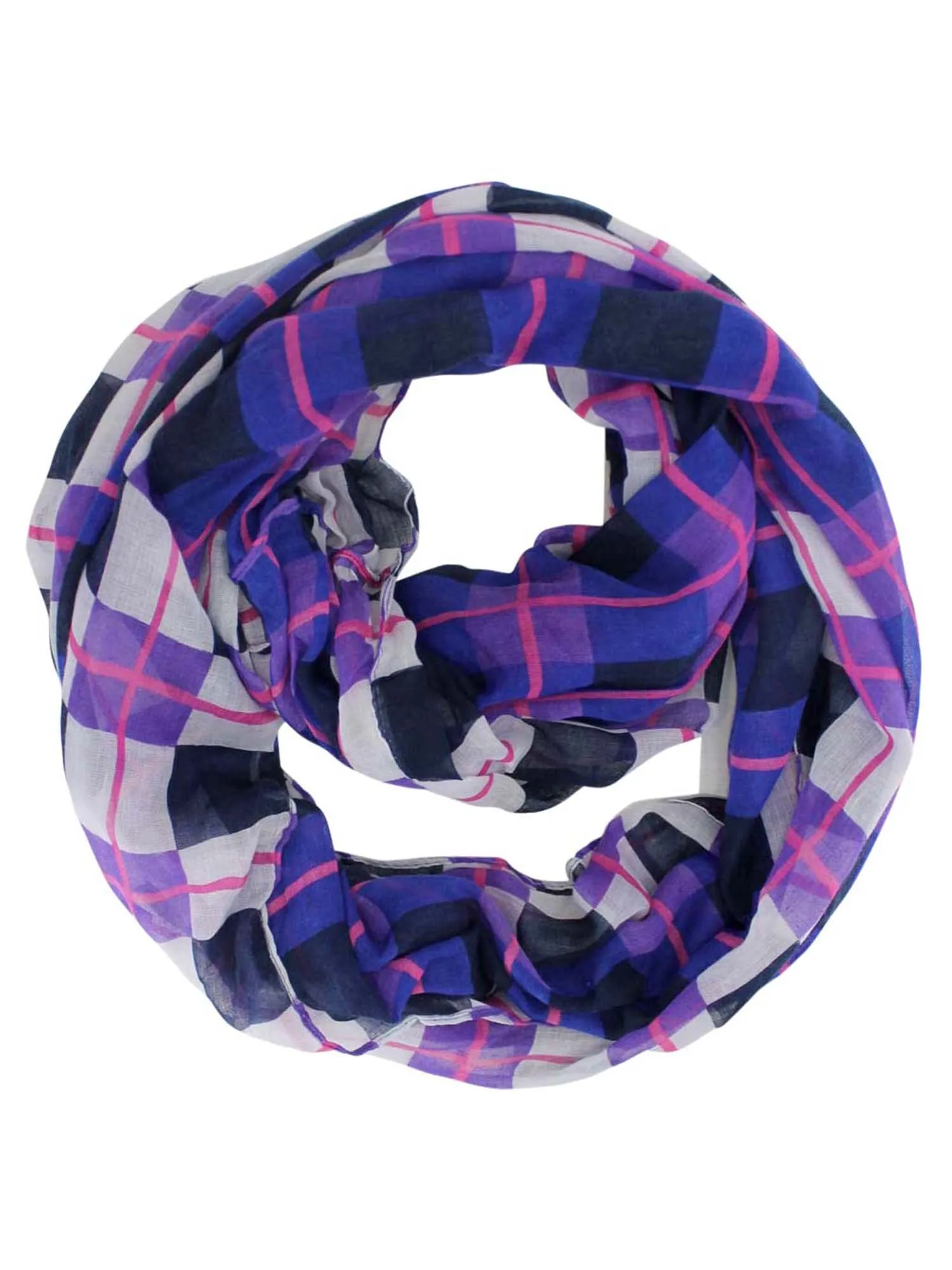 Plaid Print Infinity Scarf