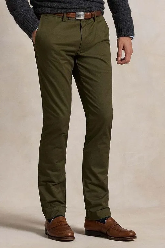 Polo Ralph Lauren trousers Slim Fit HDN Pant men's green color 710856719