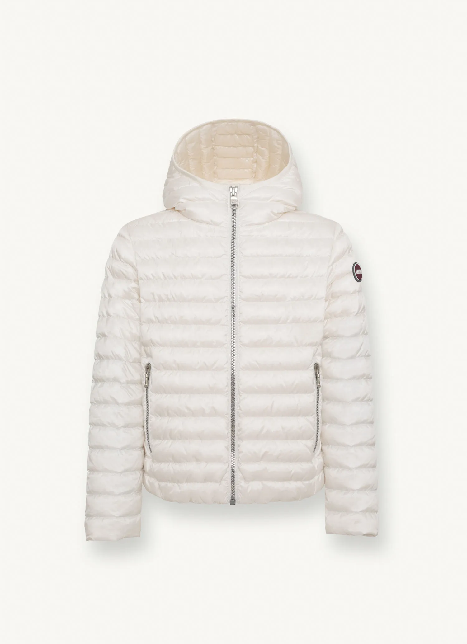 Quilted down jacket with hood-