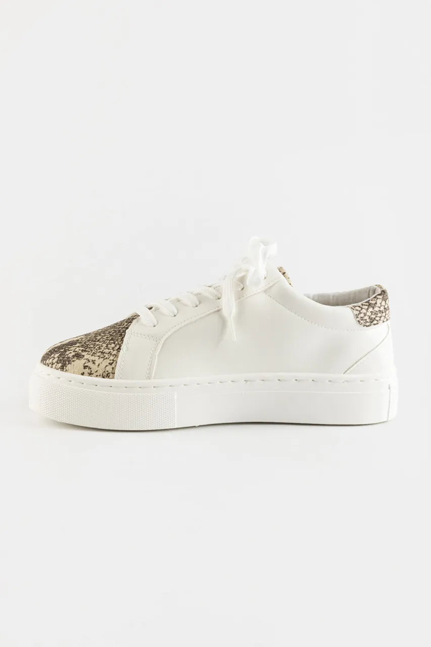 Qupid Animal Print Lace Up Sneaker