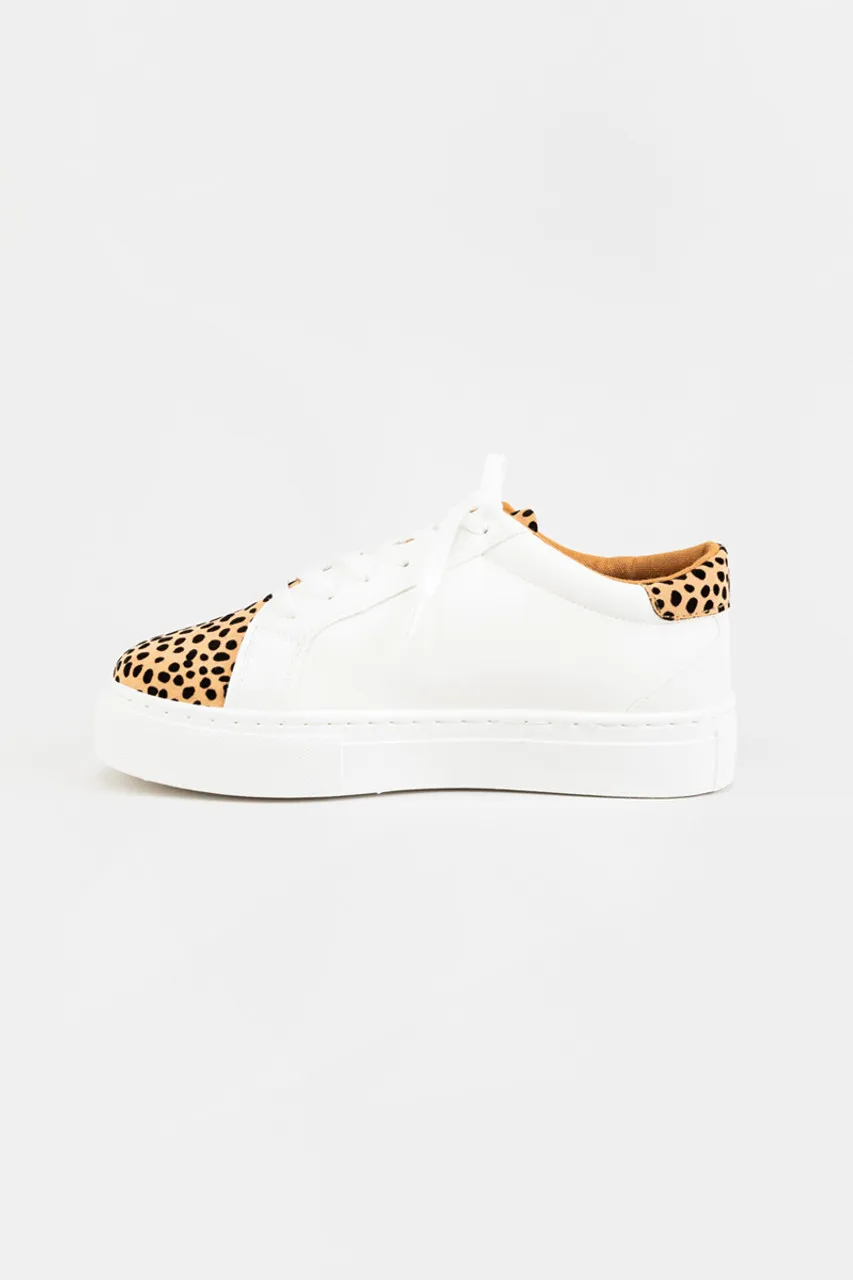 Qupid Animal Print Lace Up Sneaker