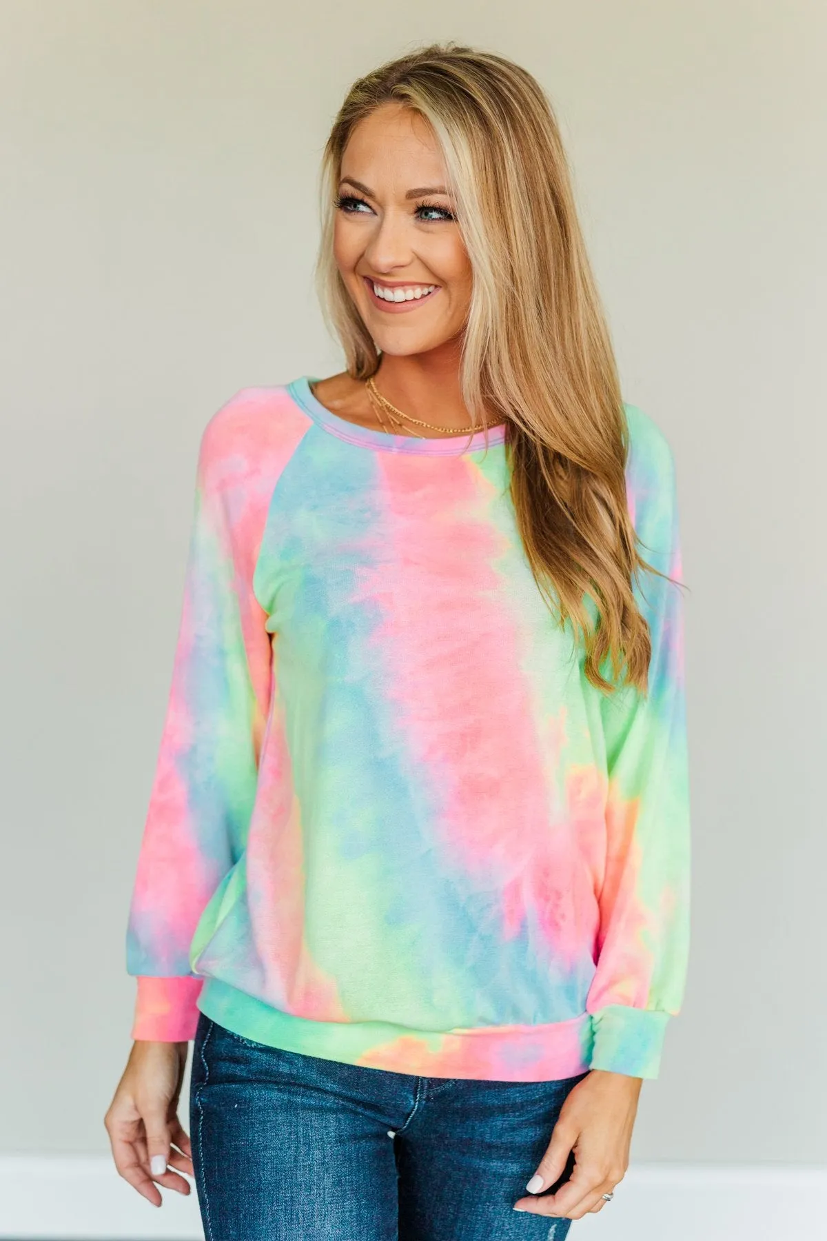 Radiant Smiles Tie-Dye Lounge Top- Rainbow